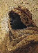 Peder Monsted Portrait of a Nubian oil painting on canvas